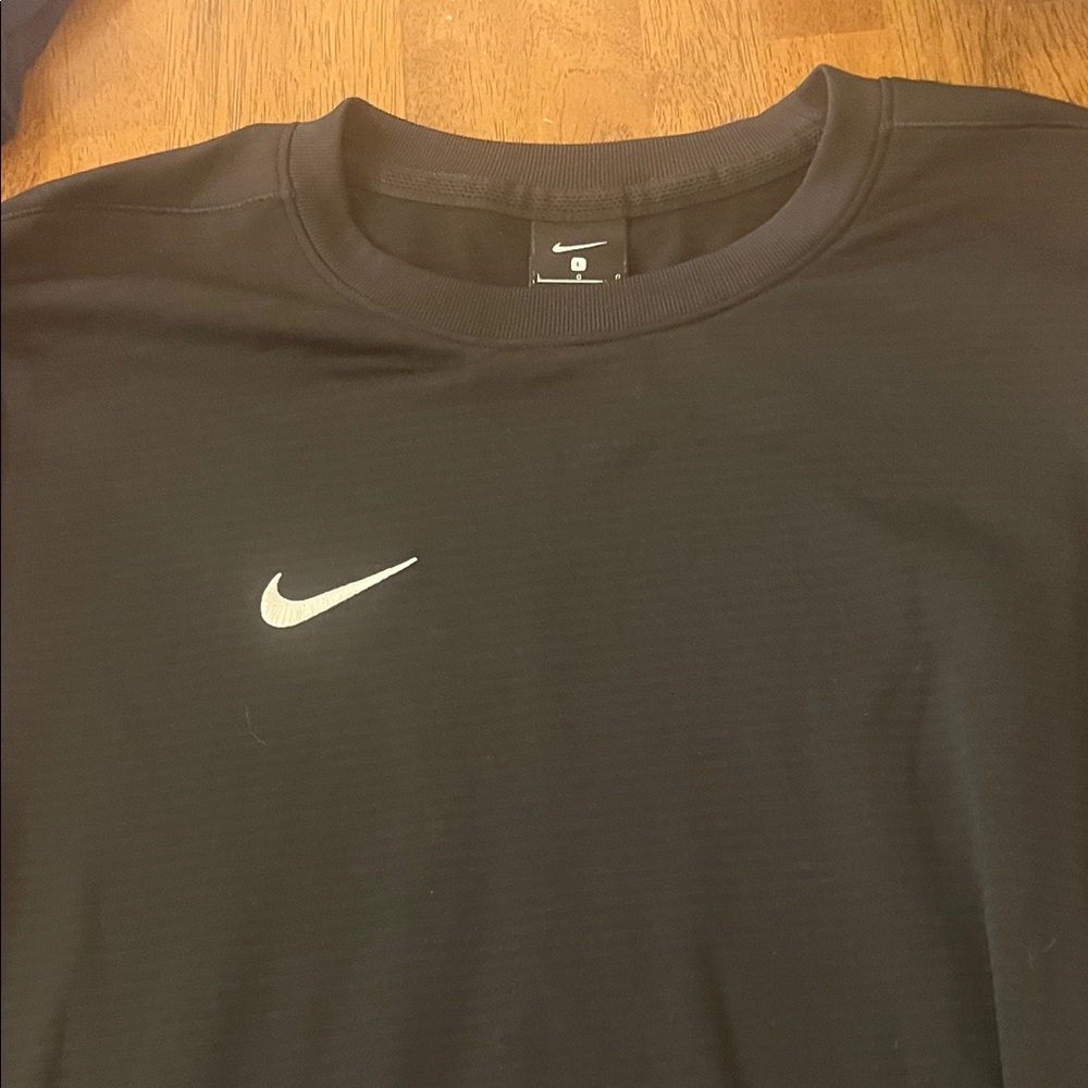 Nike Men's Black Sweatshirt with White Logo